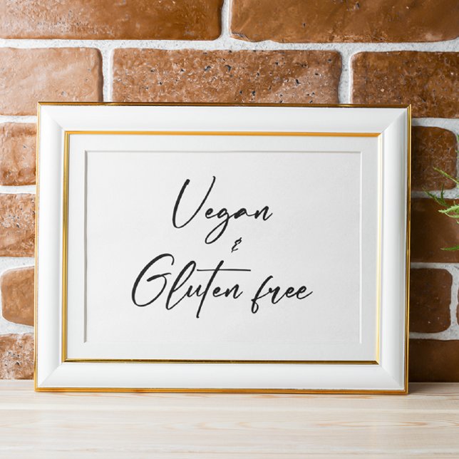 Póster Vegan y Gluten Free Tabletop Plaque con Easel (Subido por el creador)
