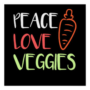 Póster Vegano - Paz Amor Verduras