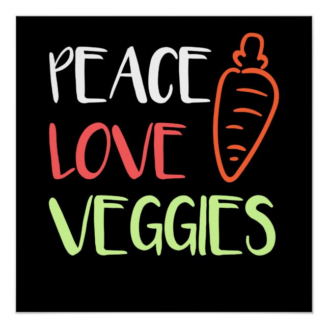 Póster Vegano - Paz Amor Verduras (Anverso)