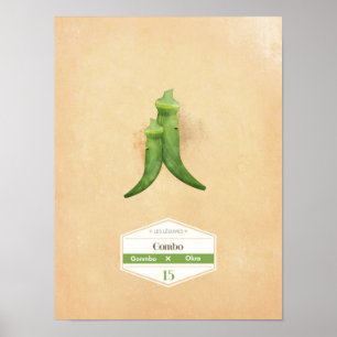 Póster Vegetable poster of Okra