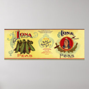 Póster Vegetable Vintage puede etiquetar arte, Iona Brand