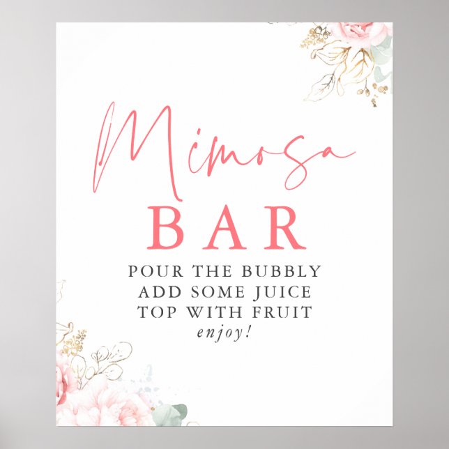 Póster Vegetación acuática Rótulo bar Mimosa floral rosa (Frente)