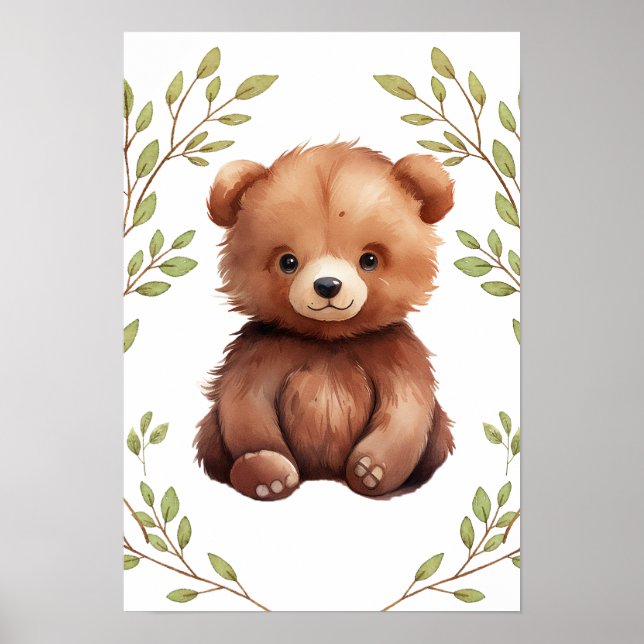 Póster Vegetación de animales de Woodland (Frente)