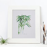 Póster Vegetación de Bambú Botánico<br><div class="desc">Este arte botánico es perfecto para habitaciones, baños, spa de bienestar y zonas de estar en su casa de playa tropical. Esta impresión muestra mi original bambú acuarela pintado a mano en tonos verdes y turquesa con el menor toque de rojo. Coincide con mi colección de decoración tropical. Para ver...</div>