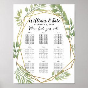 Póster vegetación de la planilla de cristal fiesta/boda