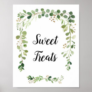 Póster Vegetación Floral Acuarela Dulces Tratamientos Rót