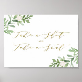 Póster Vegetación Watecolor Tome un tiro y tome un asient