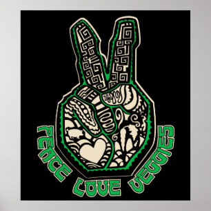 Póster Vegetales de amor por la paz