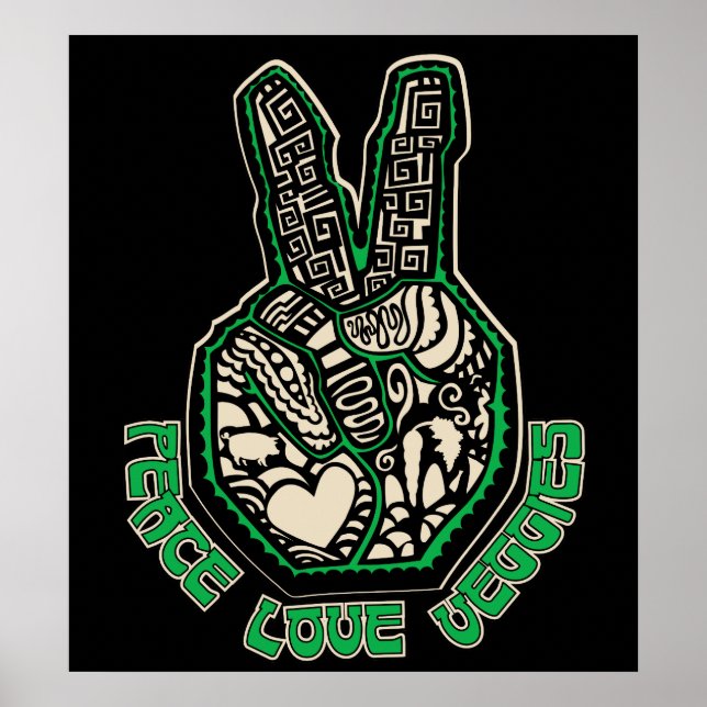 Póster Vegetales de amor por la paz (Frente)