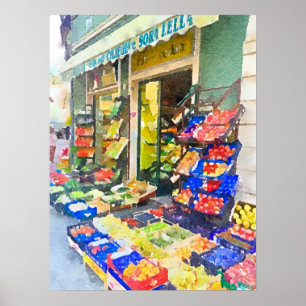 Póster Vegetales de color acuático