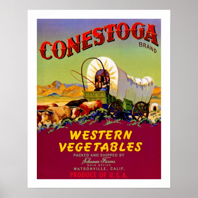 Póster Vegetales occidentales de Conestoga (Frente)