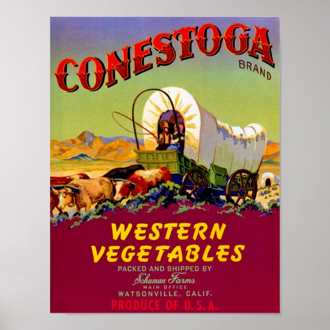 Póster Vegetales occidentales de Conestoga (Frente)