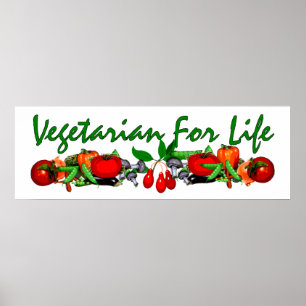 Póster Vegetariano De Por Vida