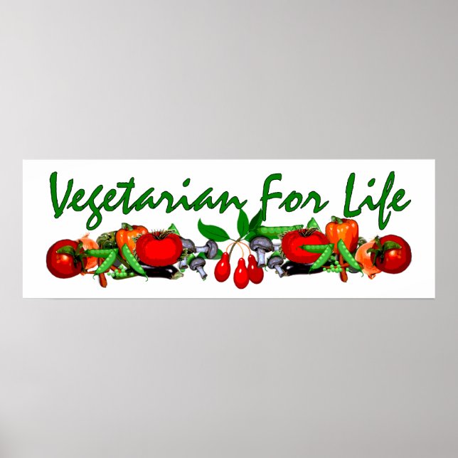 Póster Vegetariano De Por Vida (Frente)