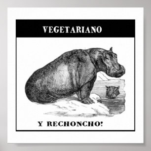 Póster Vegetariano e gordinho