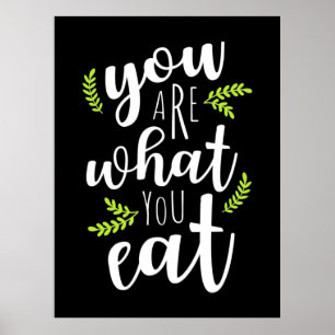 Póster Vegetariano eres lo que comes
