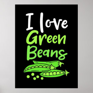 Póster Vegetariano me encantan los frijoles verdes