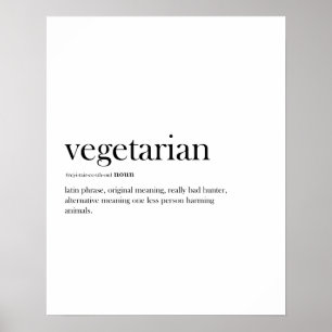 Póster Vegetariano moderno, tipografía divertida,