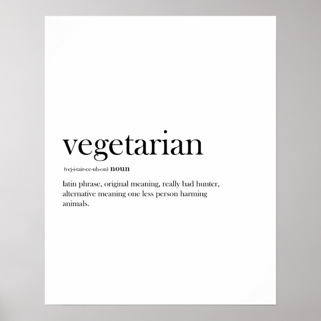 Póster Vegetariano moderno, tipografía divertida, (Frente)