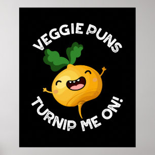 Póster Veggie Puns Me Convierte En Un Gracioso Pun Dark B