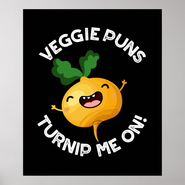 Póster Veggie Puns Me Convierte En Un Gracioso Pun Dark B (Frente)