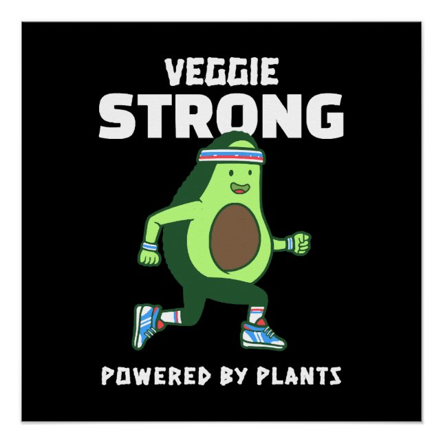 Póster Veggie Strong, impulsado por plantas (Anverso)