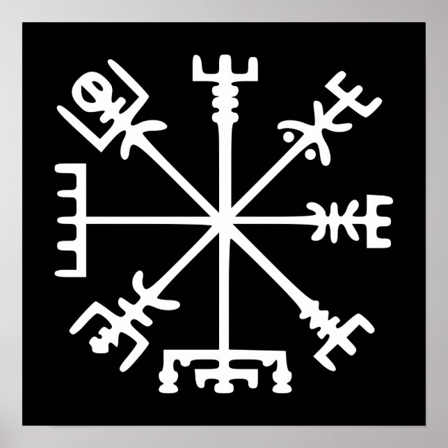 Póster Vegvísir (brújula vikina) (Frente)