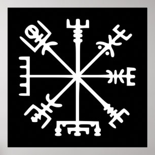 Póster Vegvísir (Brújula Vikinga)