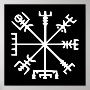 Póster Vegvísir (compás de Viking)
