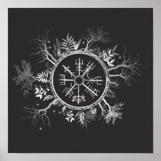 Póster Vegvisir Norse Viking Compass