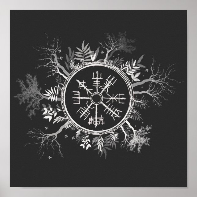 Póster Vegvisir Norse Viking Compass (Frente)