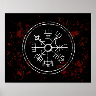Póster Vegvisir Norse Viking Compass