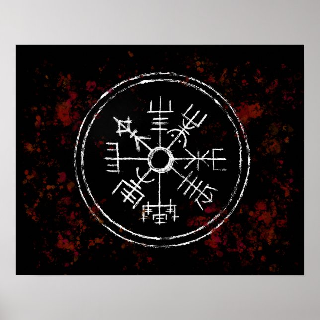 Póster Vegvisir Norse Viking Compass (Frente)