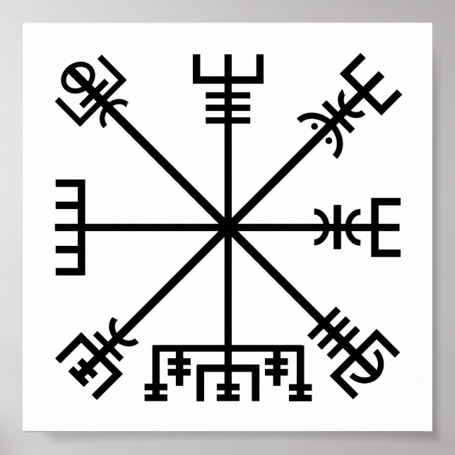 Póster Vegvisir Viking Symbol (Frente)