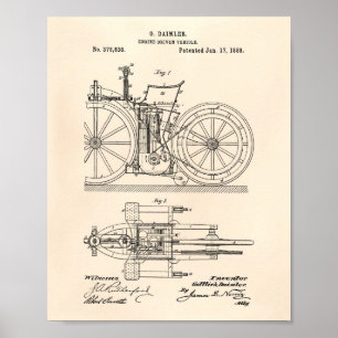 Póster Vehículo conducido por el motor 1888 Patent Art Ol