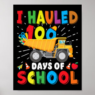 Póster Vehículo De Construcción 100 Días De Aparato Escol
