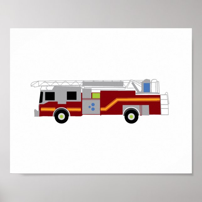 Póster Vehículo de emergencia Hero para camiones de bombe (Frente)