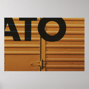 Póster Vehículo de transporte de carga amarillo