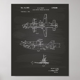 Póster Vehículo de transporte espacial 1972 Patent Art Ch