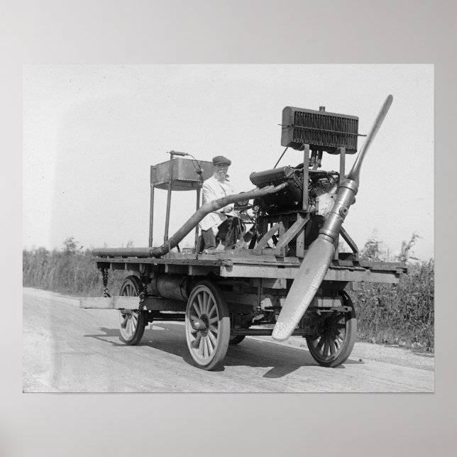 Póster Vehículo extraño con hélice, 1922. Foto antigua (Frente)