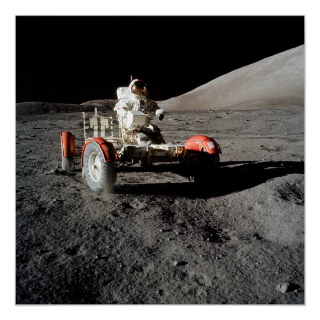 Póster Vehículo Lunar Rover de la NASA Apolo 17, 1972 (Anverso)