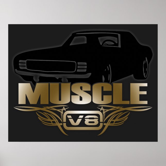 Póster Vehículo muscular V8 (Frente)