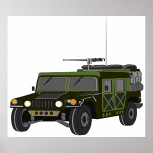 Póster Vehículo táctico todoterreno Humvee militar