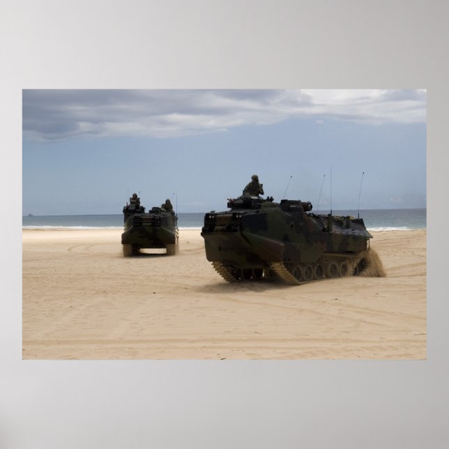 Póster Vehículos de asalto anfibio AAV7A1 (Frente)