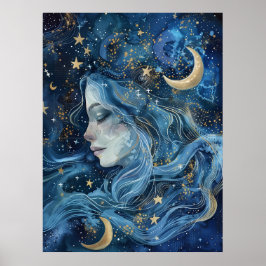 Póster Veil of Luna – Ethereal Goddess 