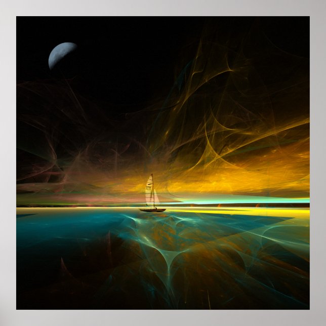 Póster Vela a la luz de la luna mágica (Frente)