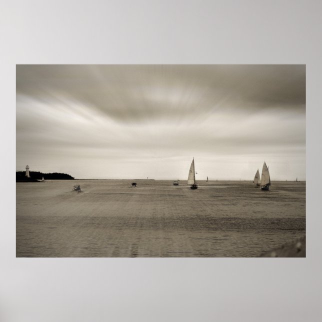 Póster Vela A Través Del Mar Imprimir (Frente)