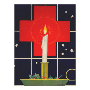 Póster Vela antigua con el signo de la cruz