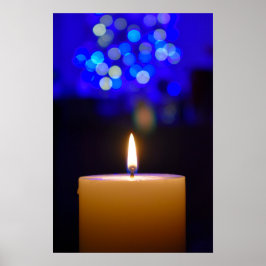 Póster Vela bajo luz azul