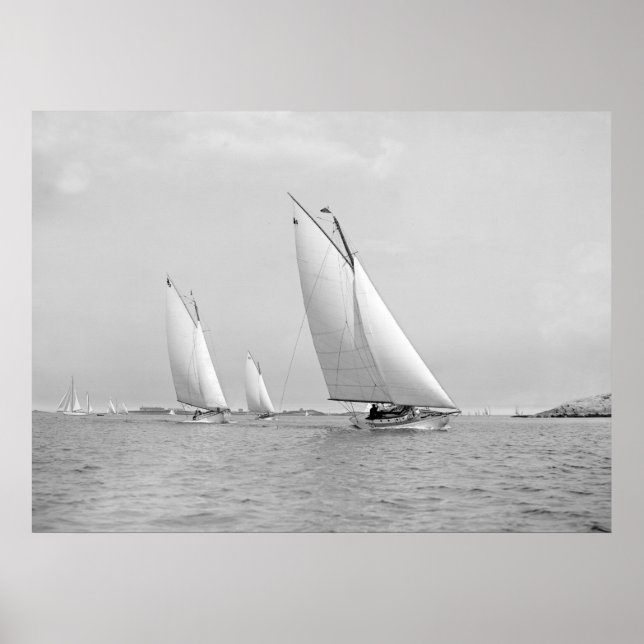 Póster Vela Cerca De Marblehead, 1901 (Frente)